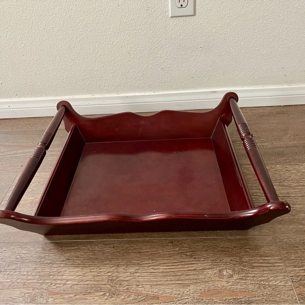 Wooden Serving Tray in Dark Cherry
